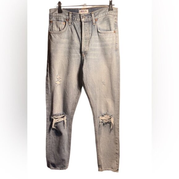 AGOLDE Jamie High Rise Classic Button Fly distressed 5 pocket denim jean 26 - Picture 3 of 4